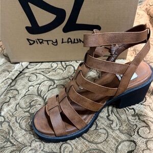 Dirty Laundry Tan Strappy Heeled Sandals